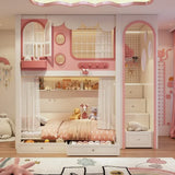 Nukhome Pink Postia Bunk Bed (D21 - Pink - Bunk)