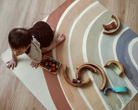 lullypop Reversible Vegan Leather Mat - Rainbow