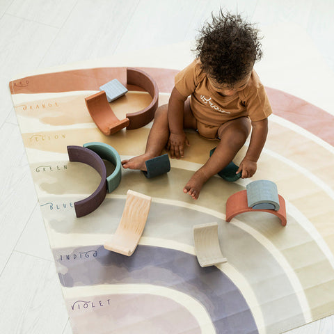 lullypop Reversible Vegan Leather Mat - Rainbow