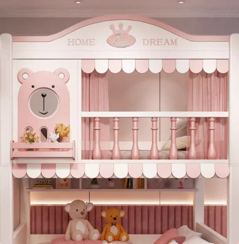 Nukhome Pink Bear Bunk Bed (707-1)