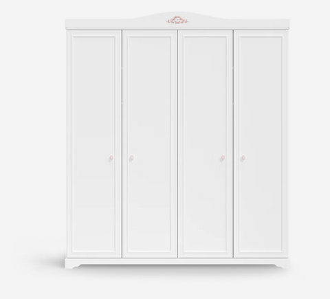 Cilek Rustic White 4-Doors Wardrobe