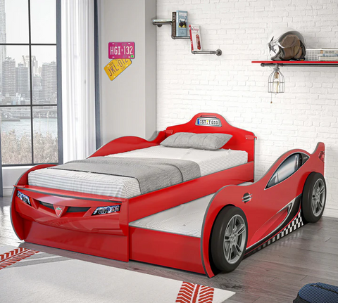 Cilek Coupe Car Bed with Friend Bed (90x190 - 90x180cm)