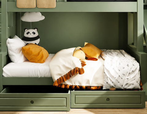 Nukhome Green Petal Bunk Bed (G080 - Green)