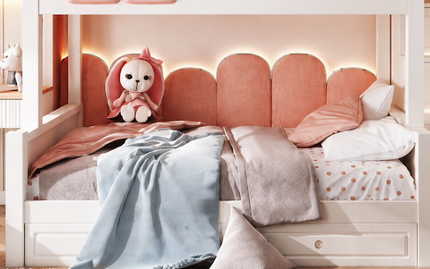 Nukhome Pink Petal Bunk Bed (G080 - Pink)