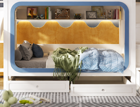 Nukhome Blue Skytron Bunk Bed (P072 - Blue)