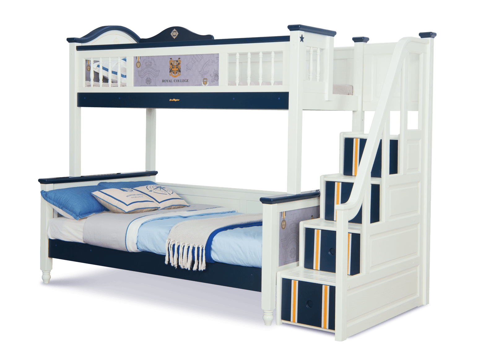 Sampo British Style Bunk Bed w Staircase - Kids Haven