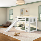 Maxtrix Kids Floor Bunk Bed w Front Slide (Ladder or Staircase)