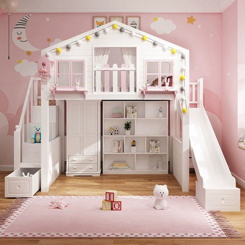 Nukhome Pink Tree House Loft Bed (S001)