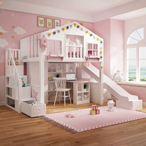Nukhome Pink Tree House Loft Bed (S001)