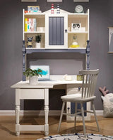 HB Rooms Royal Blue L-Shape Study Desk with Unit