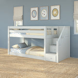 Maxtrix Kids Basic Floor Bunk Bed (Ladder or Staircase)