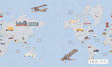 World Map Wallpaper - Dark Blue (Xavia 3928-2J)