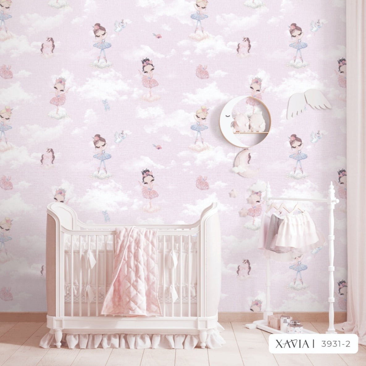 Ballerina and Pink Clouds Wallpaper (Xavia 3931-2J)