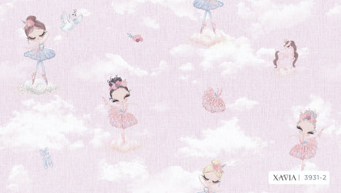 Ballerina and Pink Clouds Wallpaper (Xavia 3931-2J)