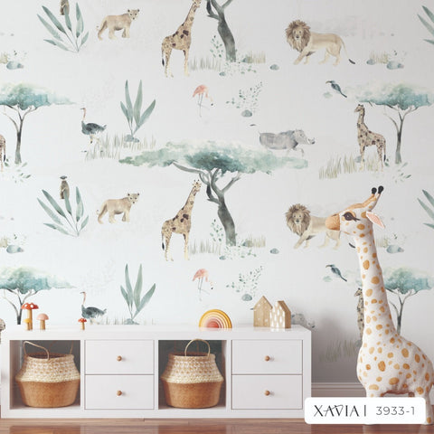 Animal Kingdom Wallpaper - White (Xavia 3933-1J)