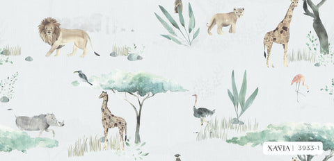 Animal Kingdom Wallpaper - White (Xavia 3933-1J)