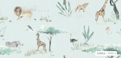 Animal Kingdom Wallpaper - Green (Xavia 3933-2J)