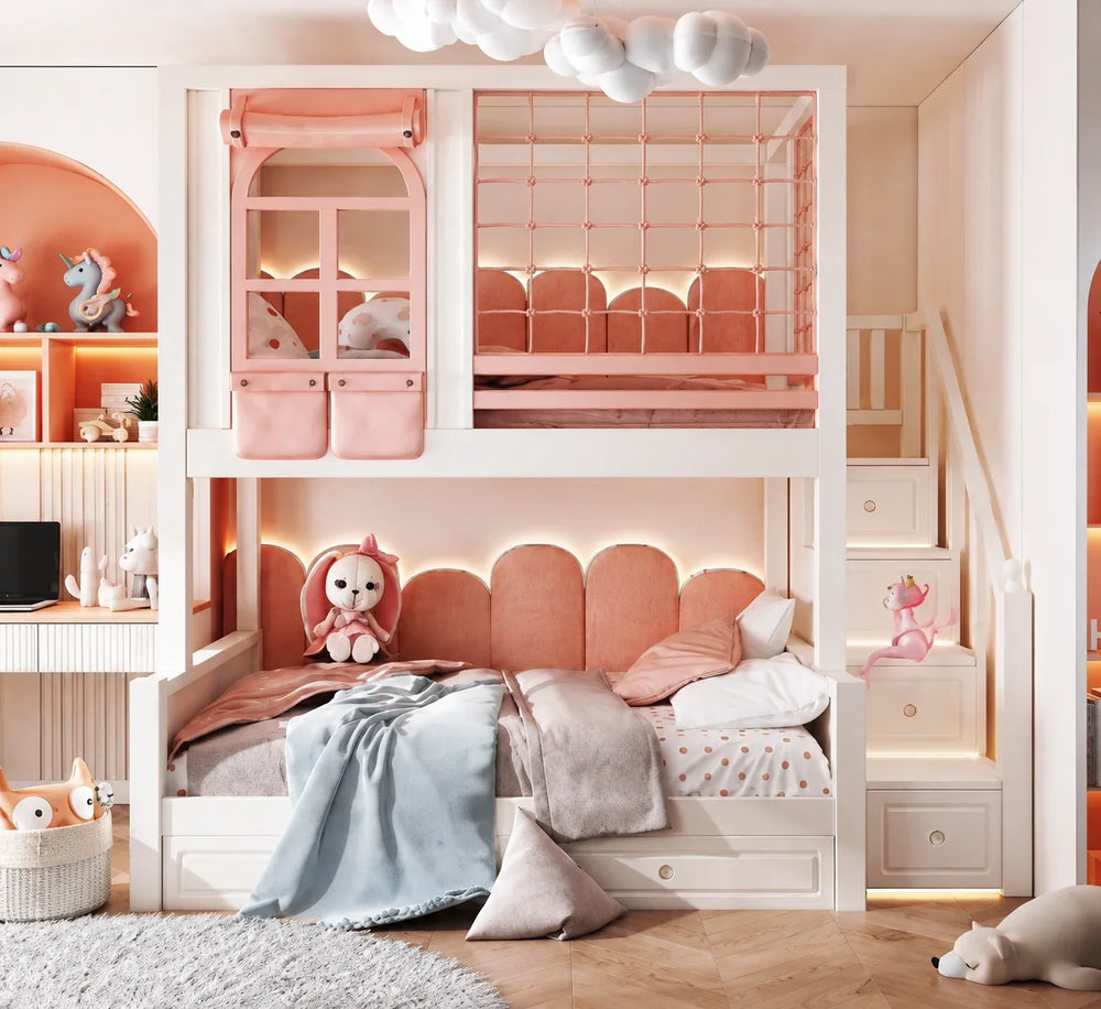 Nukhome Pink Petal Bunk Bed (G080 - Pink)