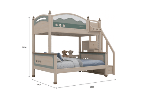 Sampo Snowy Bunk Bed w Staircase - Kids Haven