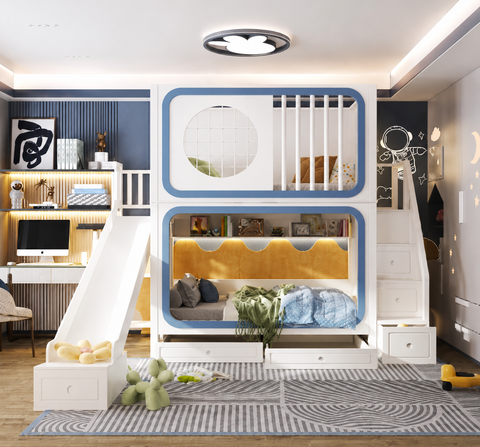 Nukhome Blue Skytron Bunk Bed (P072 - Blue)