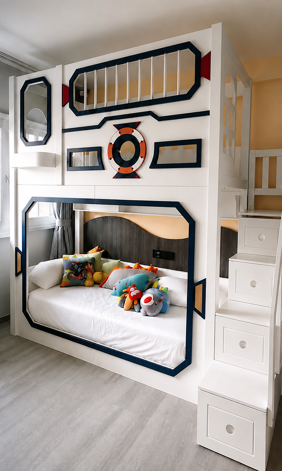 Modified super-single bed after installation