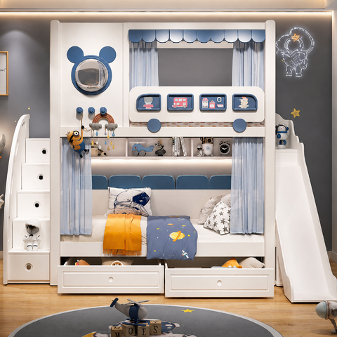 Nukhome Blue Train Bunk Bed (707-21)