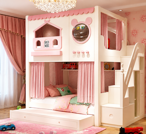 Nukhome Pink Home Bunk Bed (710-6)