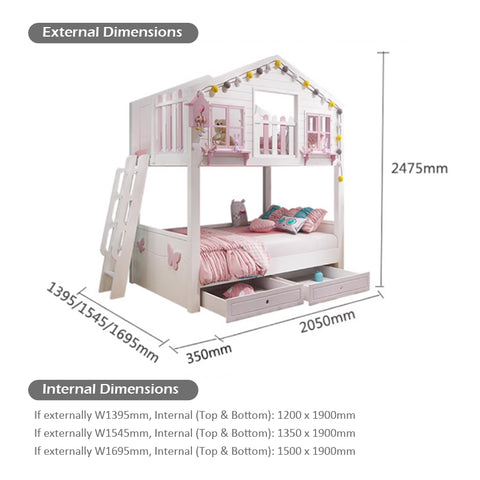 Nukhome Tree House Full Height Bunk Bed (Customizable)