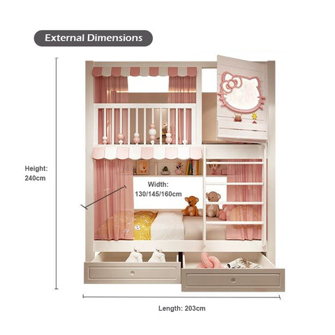 Nukhome Little Kitty Full Height Bunk Bed (Customizable)