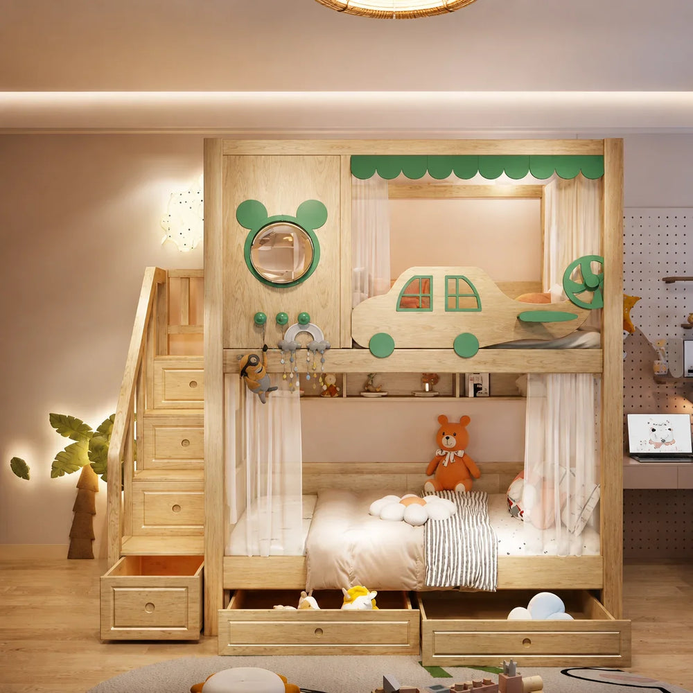 Nukhome Green Plane Bunk Bed (N7)