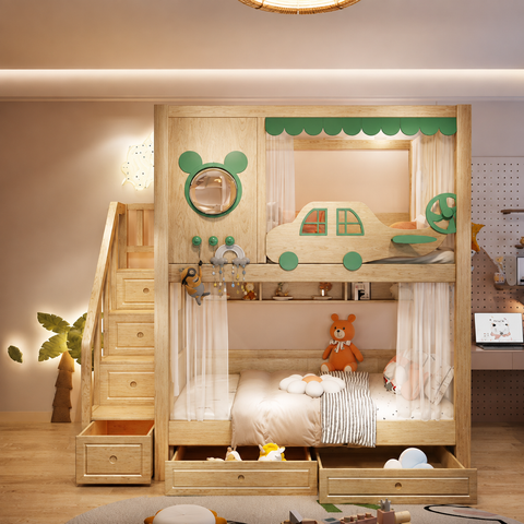 Nukhome Green Plane Bunk Bed (N7)