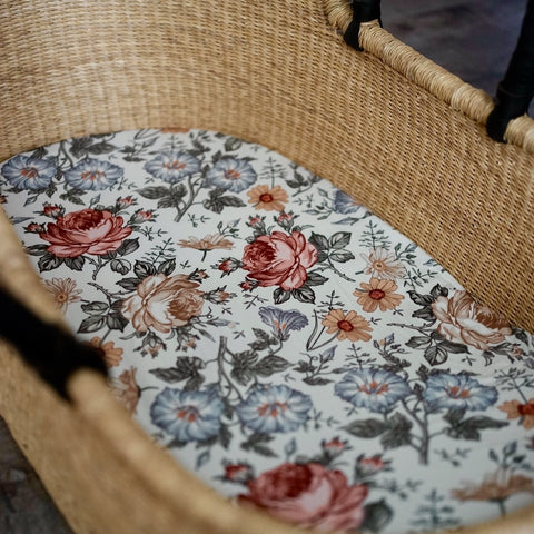 lullypop Fitted Cot Sheet (130x70cm) - Vintage Bloom