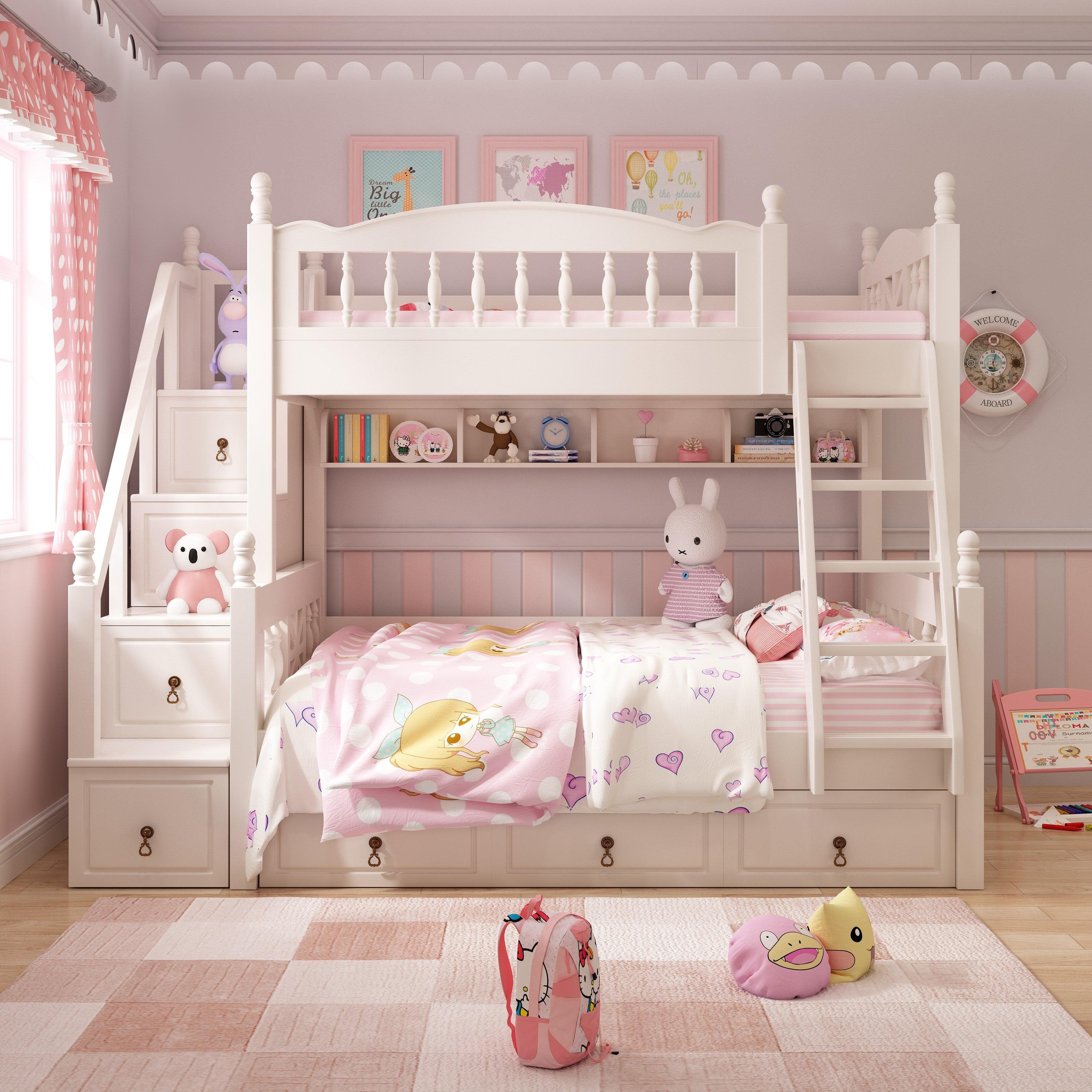 HB Rooms White Bunk Bed (H19) - Kids Haven