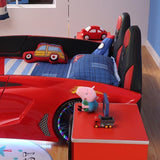 HB Rooms Grand Prix T600 Professional Car Bed (with lights and sound) (Red, White or Blue) (Single or Double) - Kids Haven