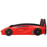 HB Rooms Grand Prix T600 Professional Car Bed (with lights and sound) (Red, White or Blue) (Single or Double) - Kids Haven