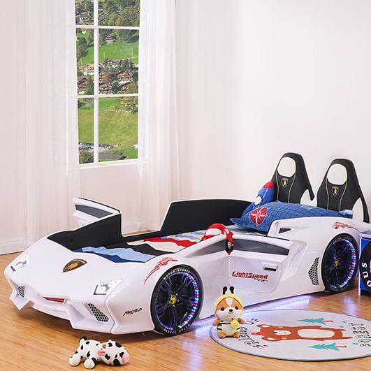 HB Rooms Grand Prix T600 Professional Car Bed (with lights and sound) (Red, White or Blue) (Single or Double)
