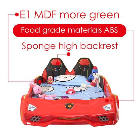 HB Rooms Grand Prix T600 Professional Car Bed (with lights and sound) (Red, White or Blue) (Single or Double) - Kids Haven