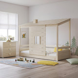 Cilek Montes Natural Roof Bed (90x200 Cm) - Dual Height - Kids Haven