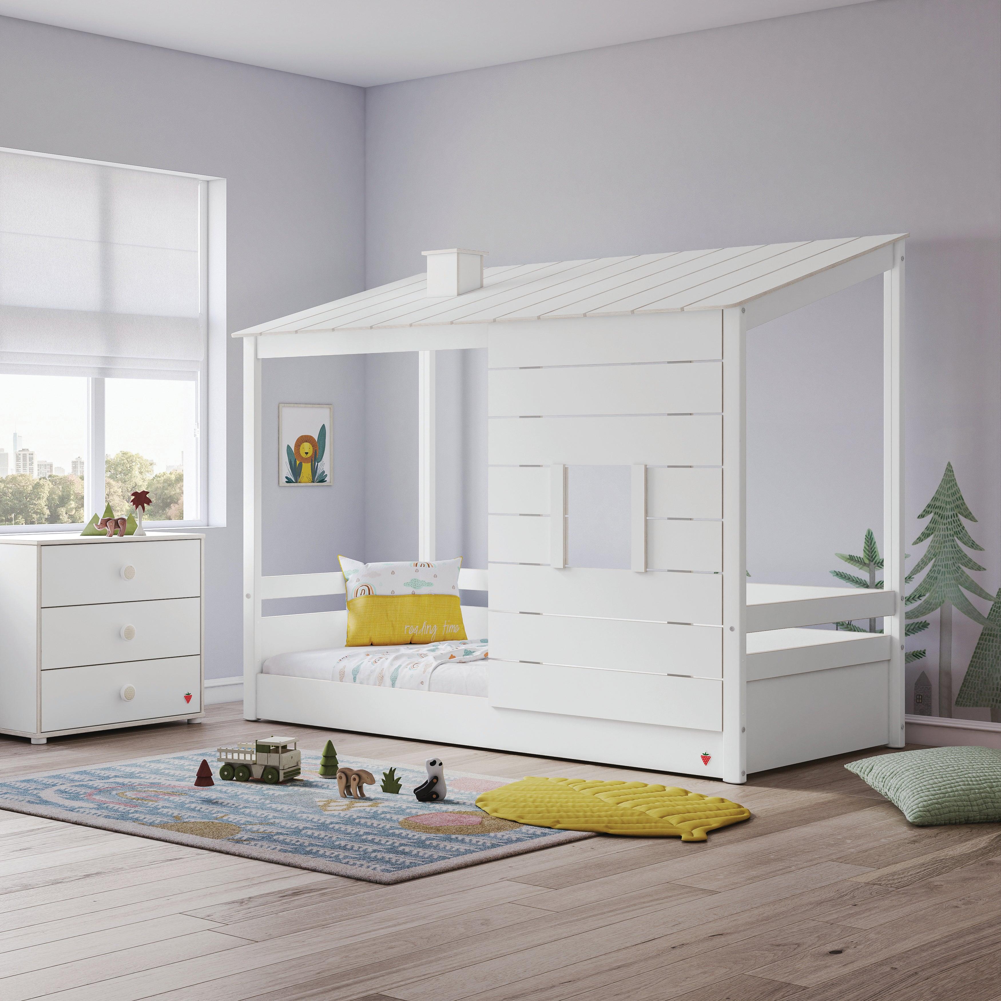 Cilek Montes White Roof Bed (90x200 Cm) - Dual Height - Kids Haven
