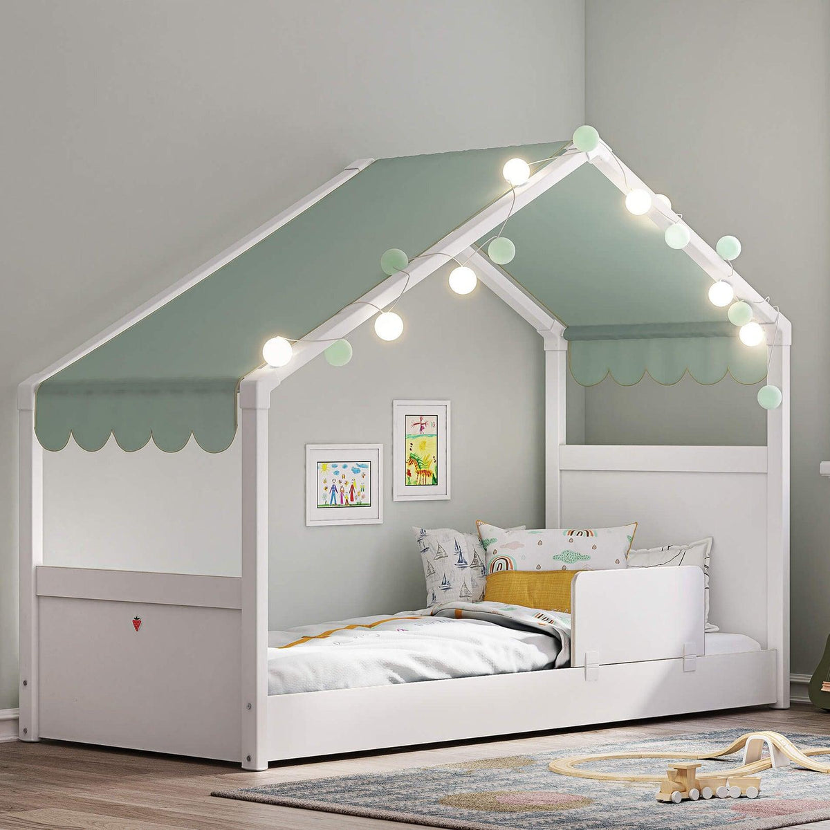 Cilek Montes White Side Roof Bed (90x200 Cm) - Dual Height - Kids Haven