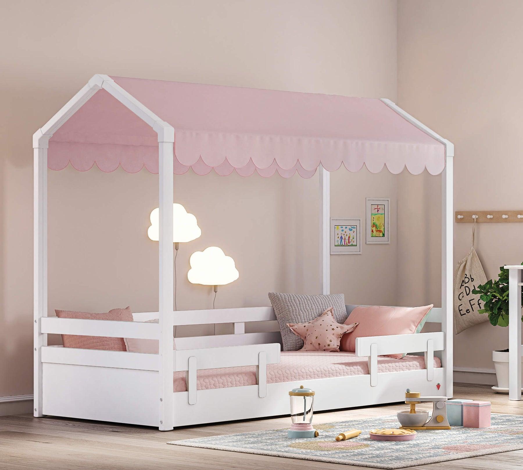 Cilek Montes Flat Roof Bed Tent (Green/ Pink/ Cream) - Kids Haven