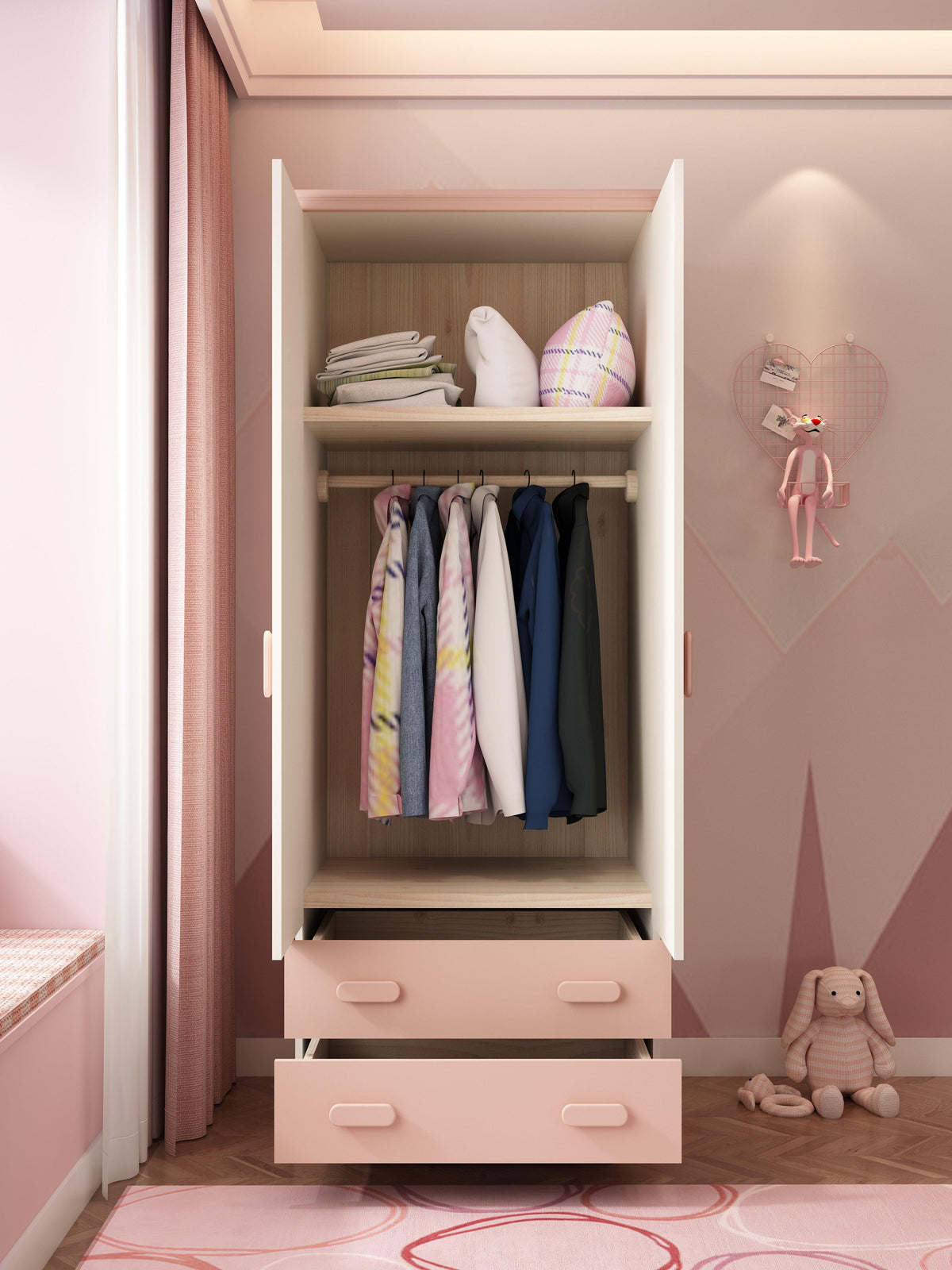 HB Rooms Ribbon Wardrobe (T815) - 2 or 3 doors options - Kids Haven