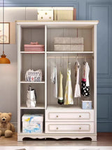 HB Rooms Gold White 3 Doors Wardrobe (GZ-503) - Kids Haven