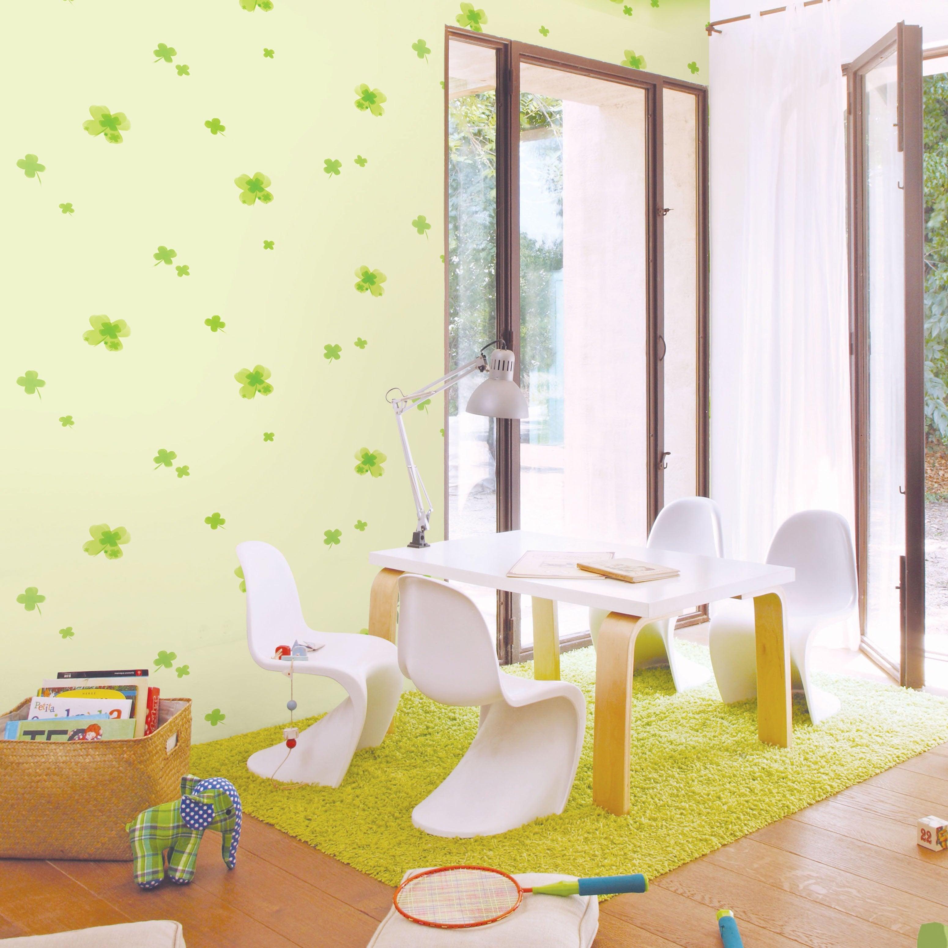 Cherry Blossoms on Green Wallpaper - Kids Haven