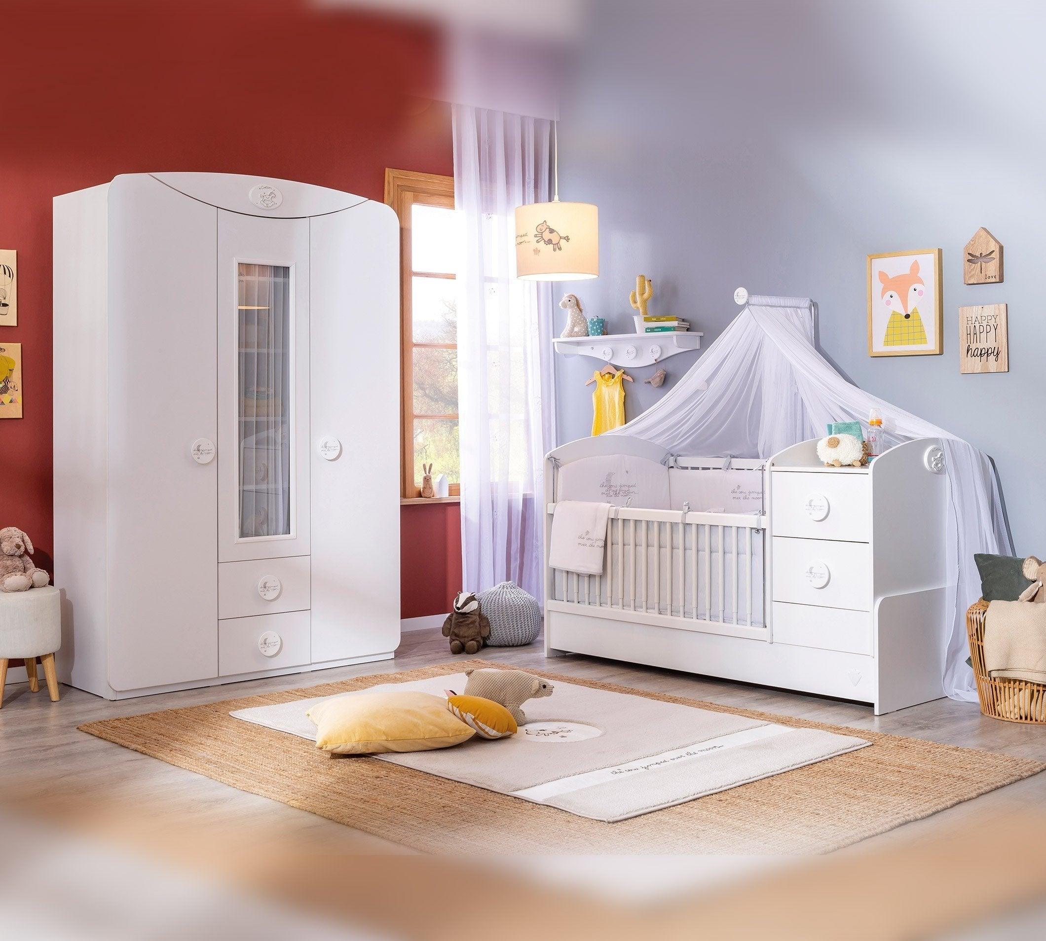 Cilek Baby Cotton 3 Doors Wardrobe With Window - Kids Haven