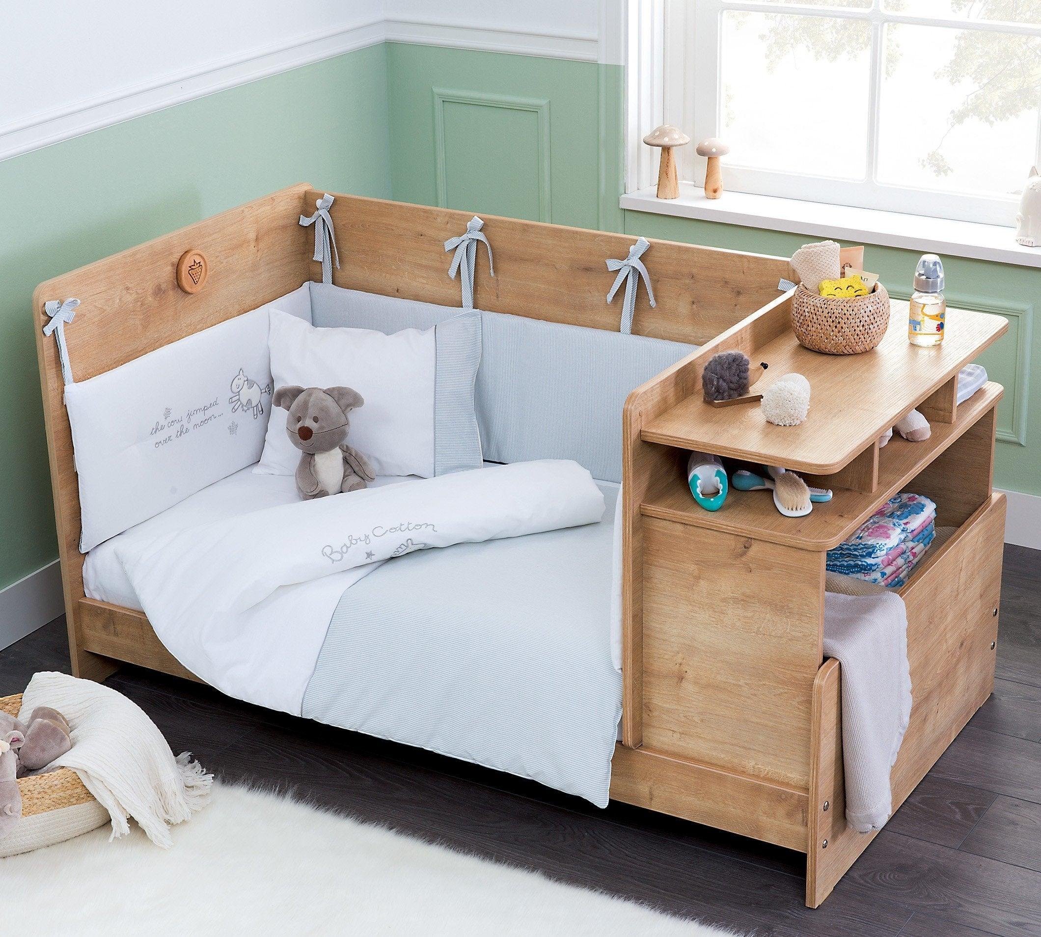 Cilek Mocha Baby Convertible Baby Bed With Table Oak (70X110-70X140 Cm) - Kids Haven