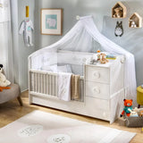 Cilek Baby Cotton St Convertible Baby Bed (75X160 Cm) (With Bundle Options)