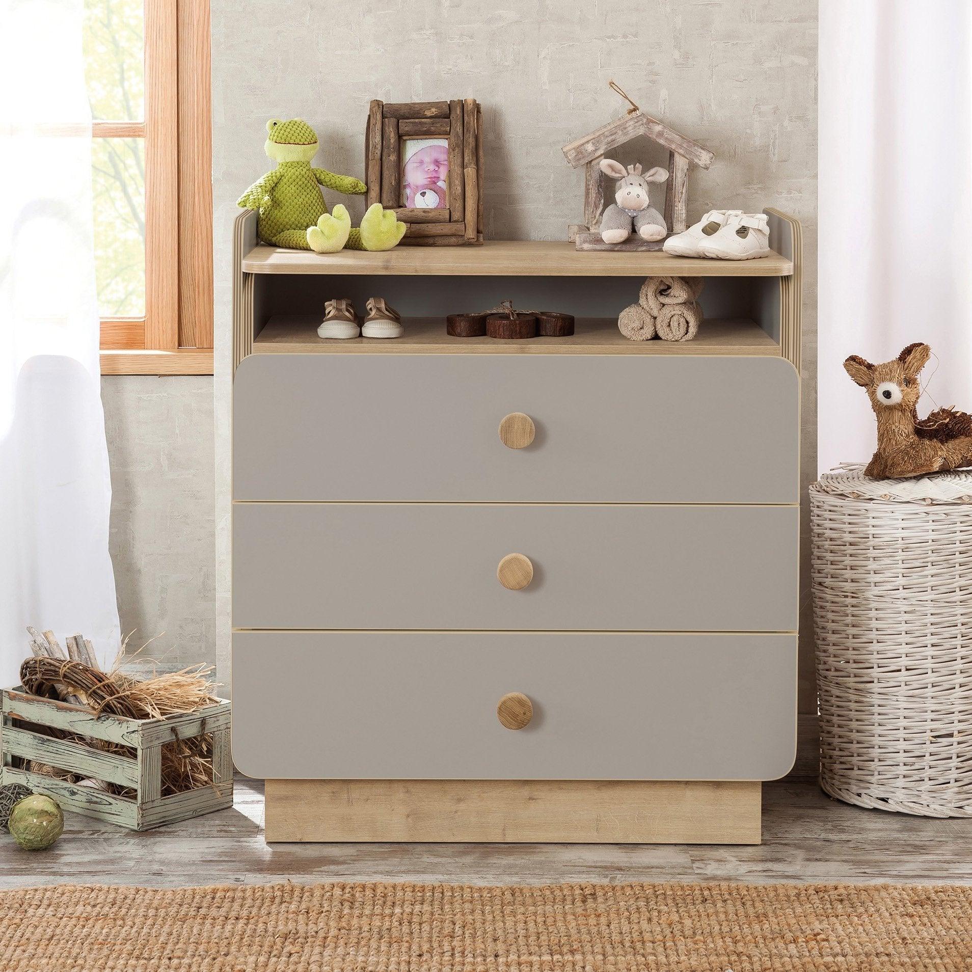 Cilek Baby Grey Dresser With Desk