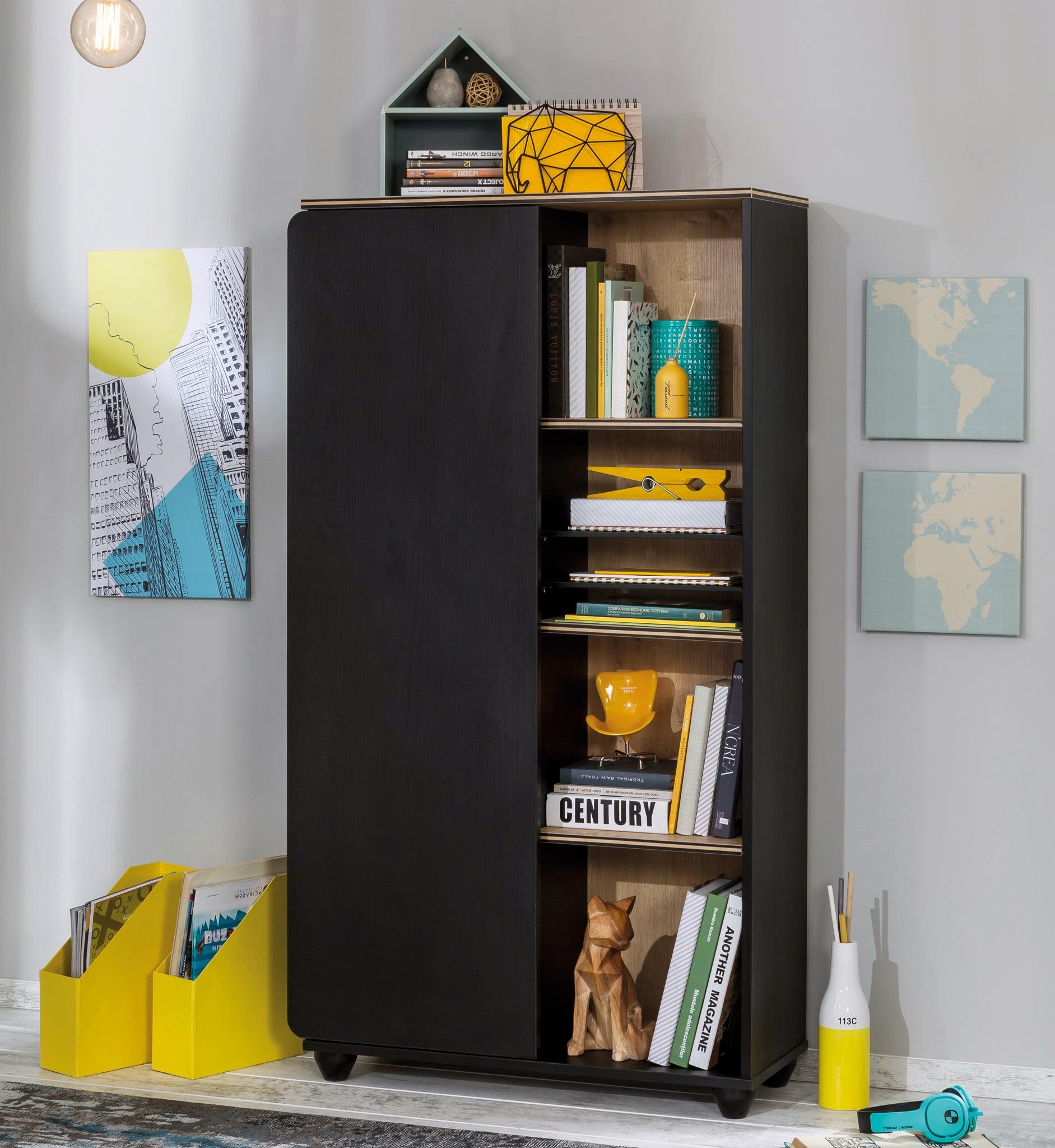 Cilek Black Bookcase with Storage - Kids Haven