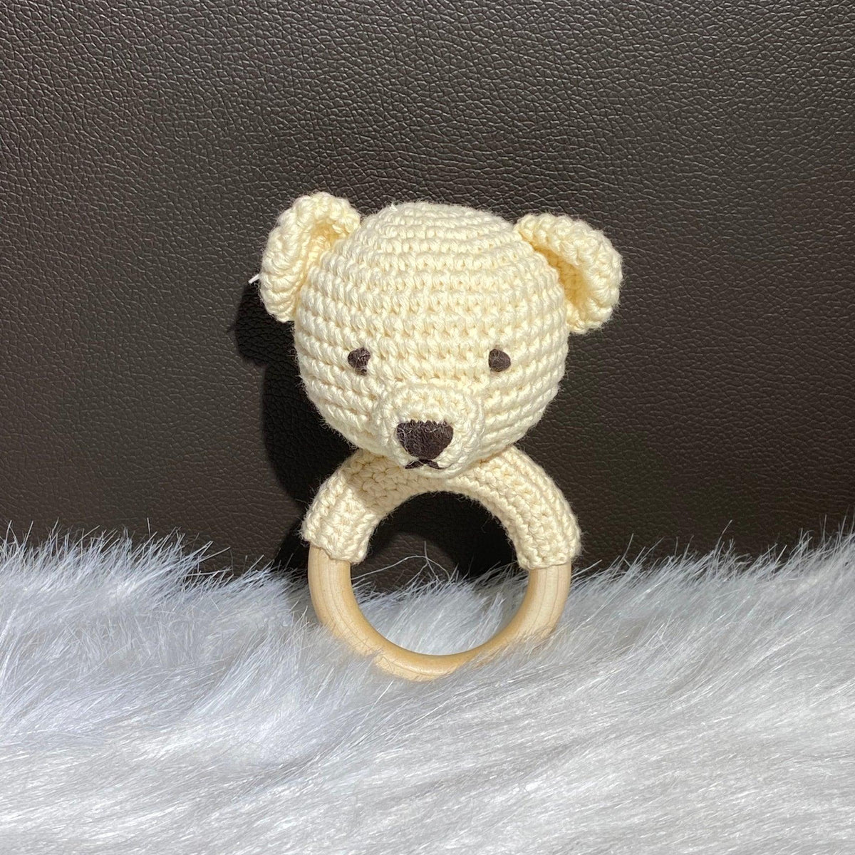 May's Hand Little Bear Round Rattle Crochet - Kids Haven